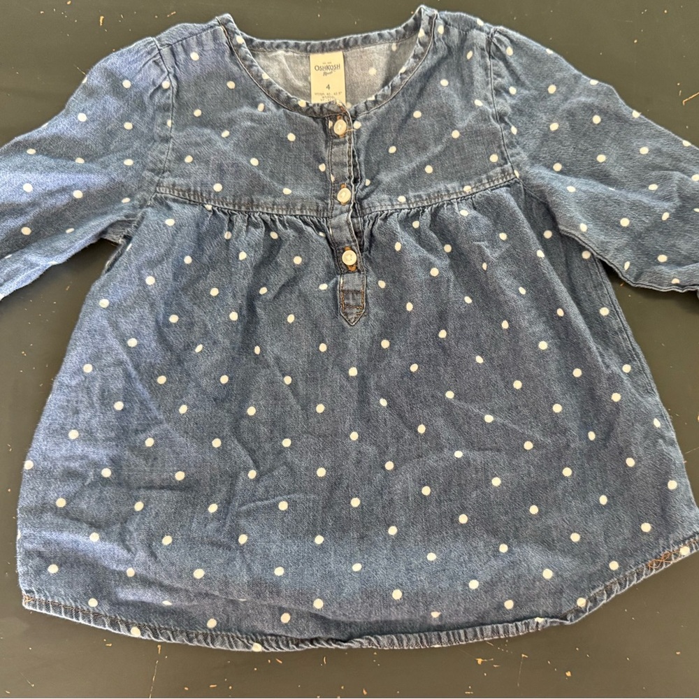 OshKosh B'gosh Denim Polka Dot Blouse